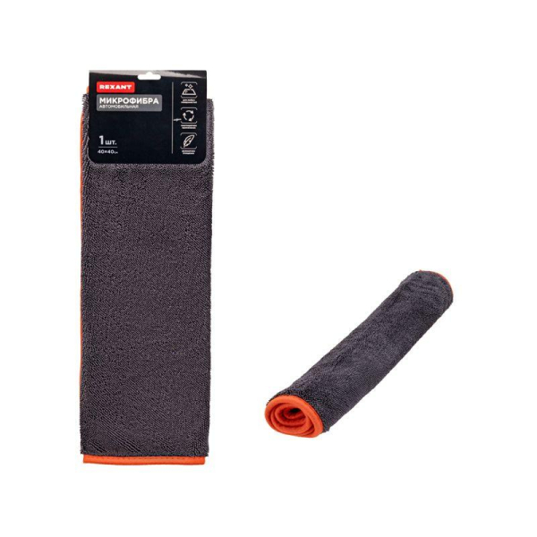 Микрофибра автомобильная, 40х40см, 600 гр/м2, 1 шт. REXANT