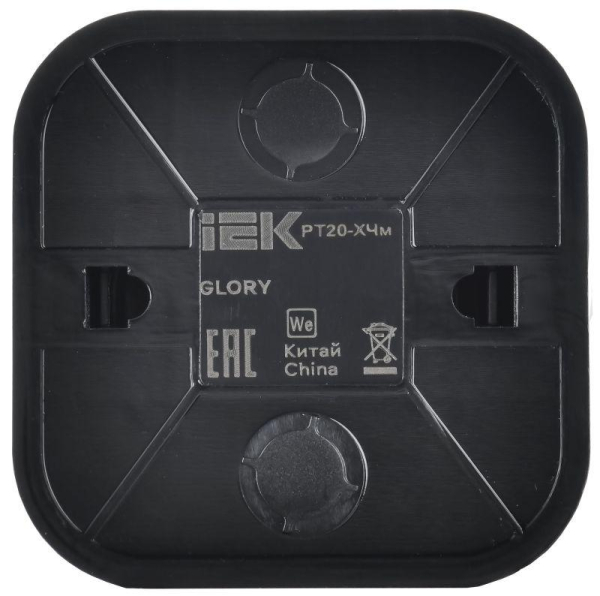 Розетка телефонная ОП GLORY РТ20-ХЧм RJ11 черн. матов. IEK ETH10-K02M