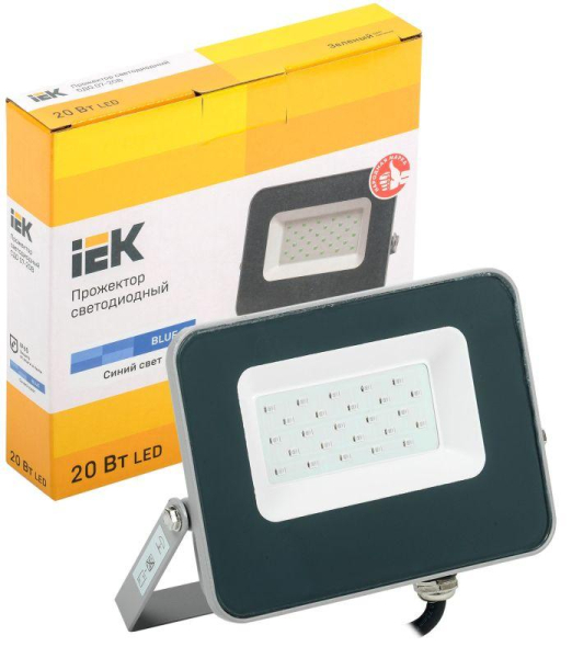Прожектор светодиодный СДО 07-20B blue IP65 сер. IEK LPDO7B-01-20-K03