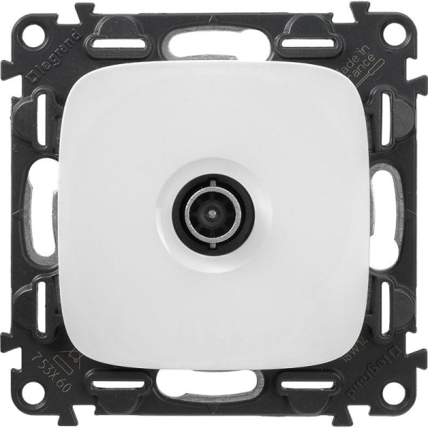 Розетка телевизионная оконечная TV 1-м Valena Allure 10дБ 0-862МГц с лицев. панелью механизм бел. Leg 753760