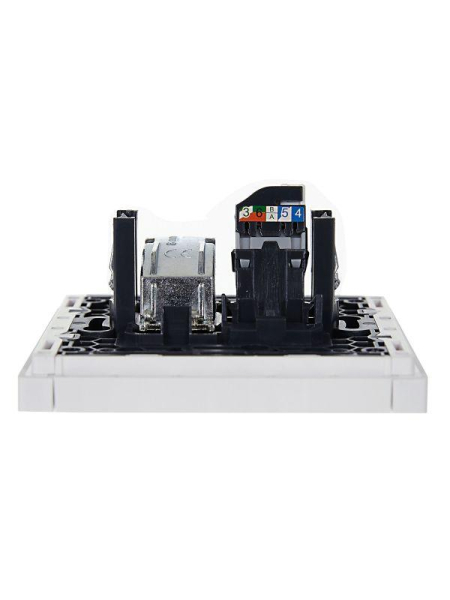 Розетка 2-м TV+RJ45 кат.5E FORTE&PIANO FP236 бел. IEK FP-AK20-1-K01