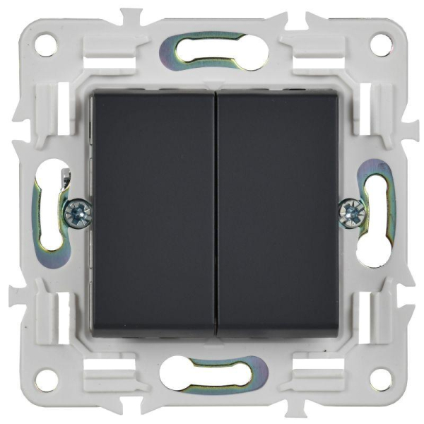 Выключатель перекрестный 2-кл. SKANDY 10А SK-V06Bl черн. IEK SK-V23-0-10-K02