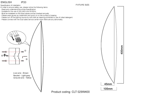 Crystal Lux Бра Crystal Lux CLT 029W400 WH