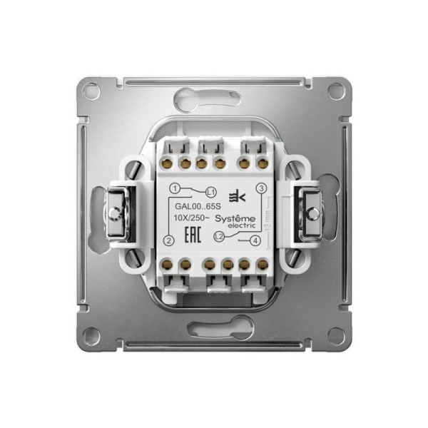 Переключатель 2-кл. ArtGallery 10AX быстрозажим. клем. механизм алюм. SE GAL000365S