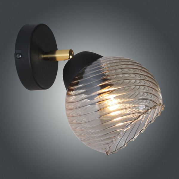 Светильник "Кристаль" 511 (плафон 8633) НББ 01-60-176 Е27 (ИМ) настенный черн. муар Элетех 1005405261