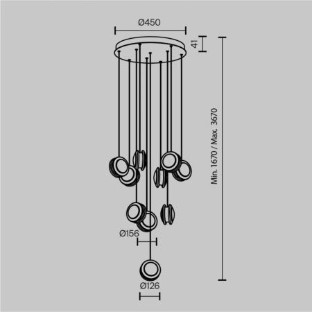 Каскадная люстра Maytoni MOD361PL-L41BS3K