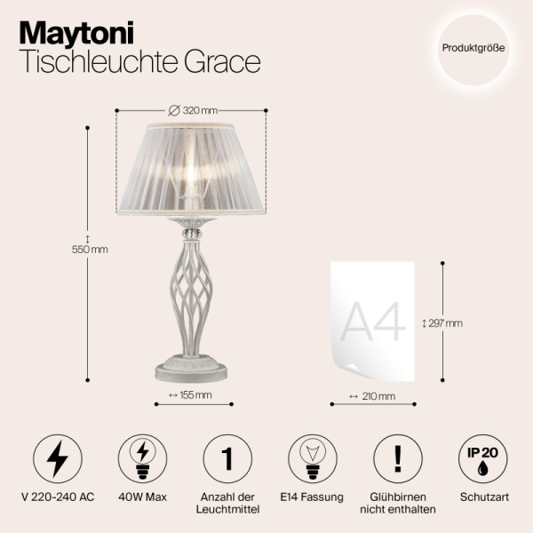 Настольная лампа Maytoni ARM247-00-G