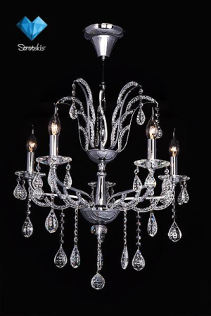 Подвесная люстра Eurosvet 10047/5 хром/прозрачный хрусталь Strotskis