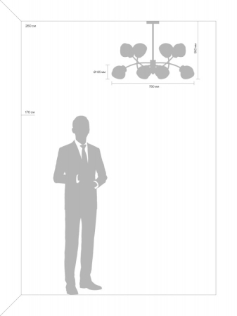 Люстра на штанге Freya FR8017PL-08MG