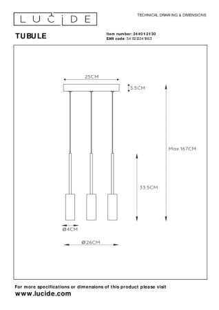 Каскадная люстра LUCIDE 24401/21/30