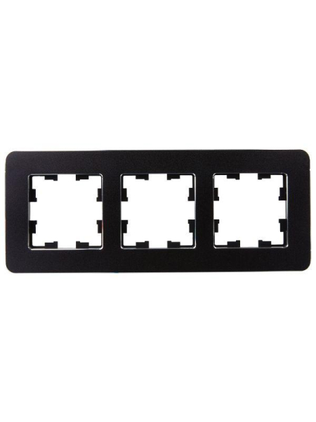 Рамка 3-м BRITE РУ-3-1-Бр метал. черн. RE IEK BR-M32-M-01-K02