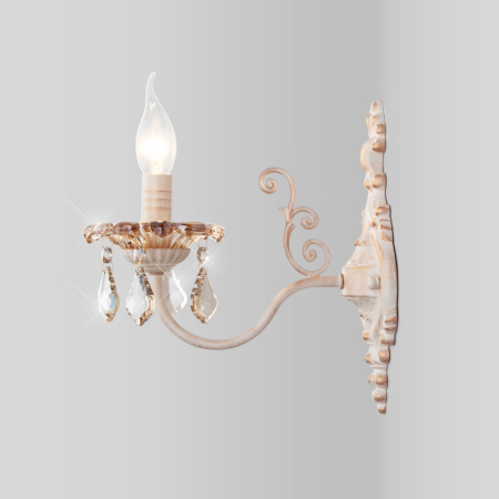 Бра Eurosvet 10118/1 белый с золотом/тонированный хрусталь Stro