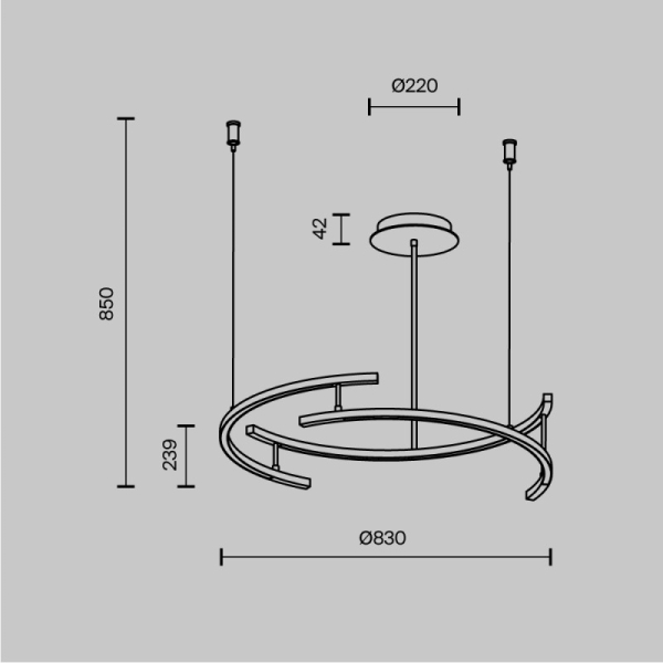Люстра на штанге Maytoni MOD016PL-L52BK