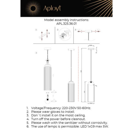 Подвесной светильник APLOYT APL.325.36.01