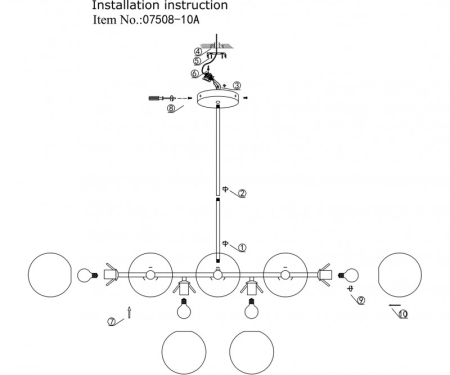 Люстра на штанге Kink Light 07508-10А,02(16)