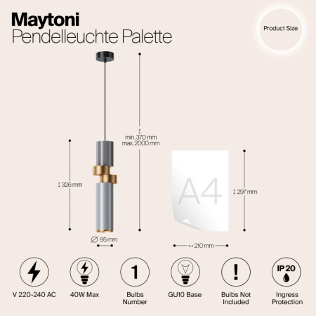 Подвесной светильник Maytoni MOD303PL-01CFL2