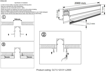 Шинопровод Crystal Lux CLT 0.123 01 L2000 WH