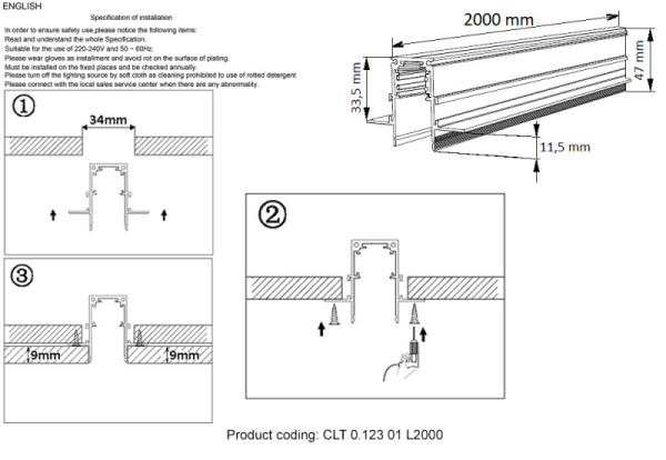 Шинопровод Crystal Lux CLT 0.123 01 L2000 WH