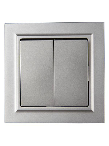 Выключатель 2-кл. СП BRITE ВСР10-2-0-БрС 10А в сборе сталь IEK BR-V20-0-10-K46-F