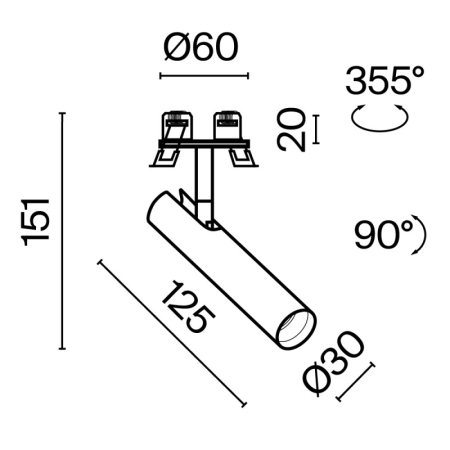 Встраиваемый светильник Maytoni Technical C141RS-L125-6W3K-W