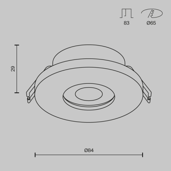 Влагозащищенный светильник Maytoni Technical DL083-01-GU10-RD-S