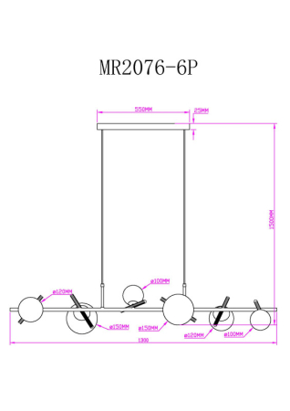 Подвесная люстра MyFar MR2076-6P