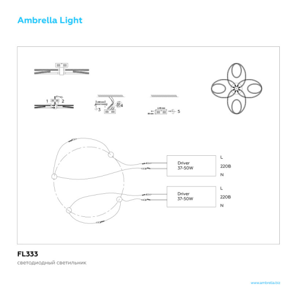 Накладная люстра Ambrella Light FL333