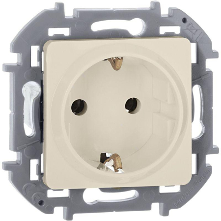 Розетка 1-м СП Inspiria 16А IP20 250В 2P+E немецк. стандарт механизм сл. кость IEK 673721