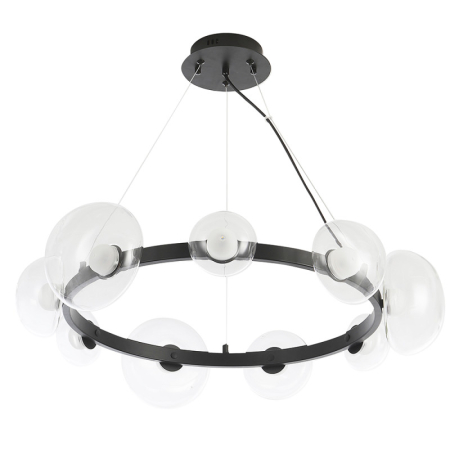 Подвесная люстра Crystal Lux BOSQUE SP9 BLACK/TRANSPARENT