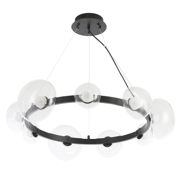 Подвесная люстра Crystal Lux BOSQUE SP9 BLACK/TRANSPARENT