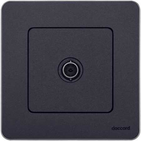 Розетка телевизионная TV Inspiria 2дБ 0-2400мГц с топологией "звезда" механизм антрацит IEK 673853