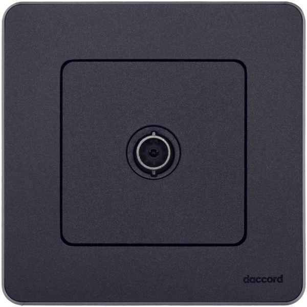 Розетка телевизионная TV Inspiria 2дБ 0-2400мГц с топологией "звезда" механизм антрацит IEK 673853