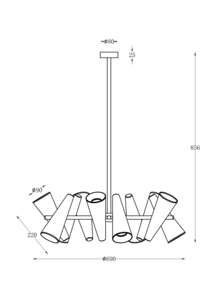 Подвесная люстра Maytoni MOD095PL-10BS