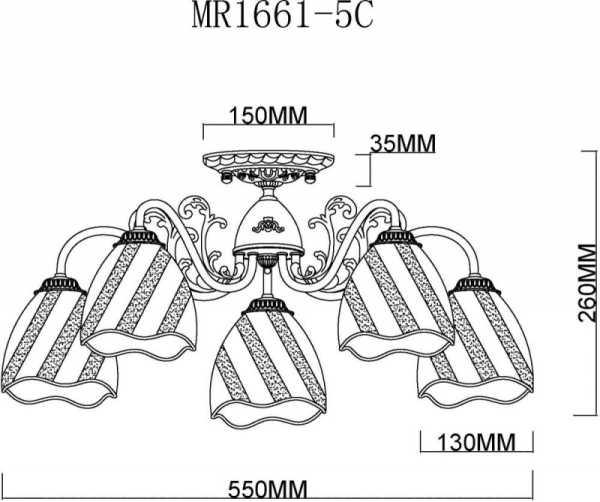 Люстра на штанге MyFar MR1661-5C