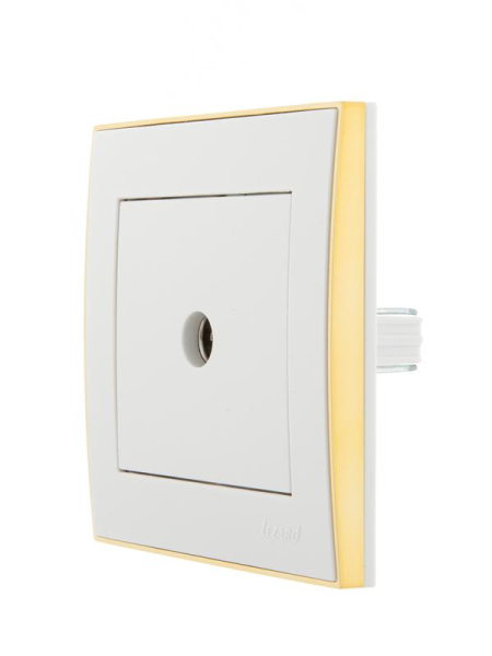 Розетка телевизионная оконечная TV СП Rain с зол. боковой вставкой бел. LEZARD 703-0226-130