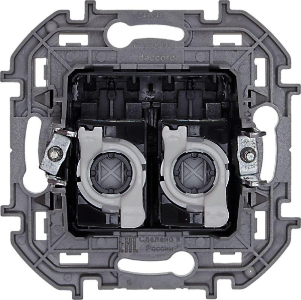 Розетка компьютерная 2-м Inspiria RJ45 кат.5E UTP антрацит Leg 673838