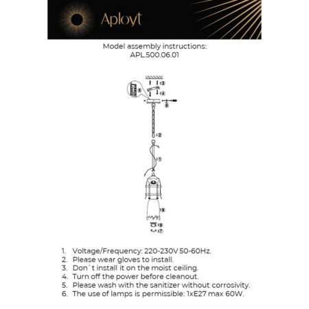 Подвесной светильник APLOYT APL.500.06.01