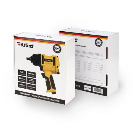 Гайковерт пневматический 1/2", 1490 Нм KRANZ