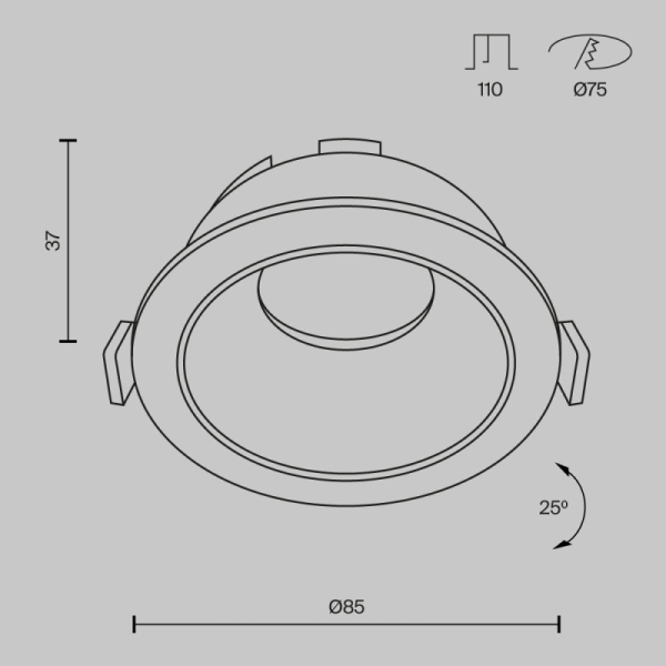 Встраиваемый светильник Maytoni Technical DL051-U-1W