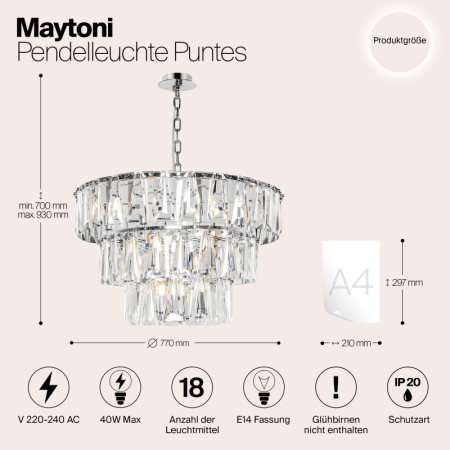 Каскадная люстра Maytoni MOD043PL-18CH