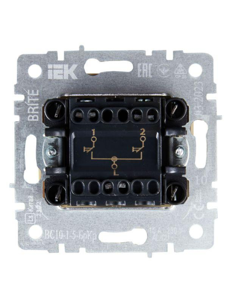 Выключатель жалюзи СП BRITE ВС10-1-5-БрКр 10А механизм беж. IEK BR-V15-0-10-K10