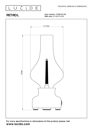 Детская настольная лампа LUCIDE 74516/02/30