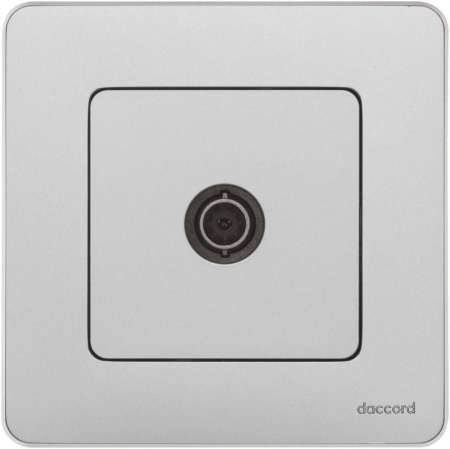 Розетка телевизионная TV Inspiria 2дБ 0-2400мГц с топологией "звезда" механизм алюм. IEK 673852