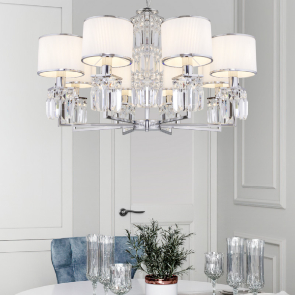 Подвесная люстра Eurosvet 10099/8 хром/хрусталь