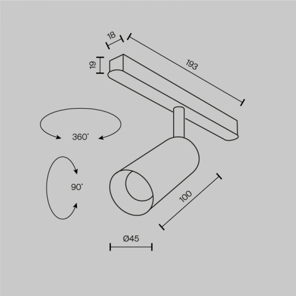 Светильник на шине Maytoni Technical TR032-2-5W3K-M-BW