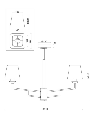 Люстра на штанге Freya FR5266PL-05CH