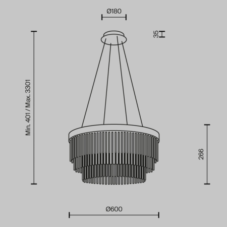 Подвесная люстра Maytoni MOD486PL-L38BSK
