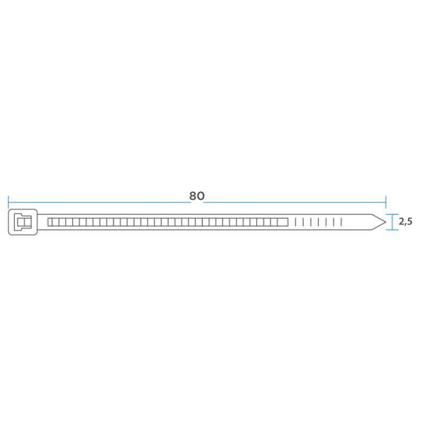 Хомут кабельный 2.5х80 нейл. бел. (уп.25шт) Rexant 07-0080-25