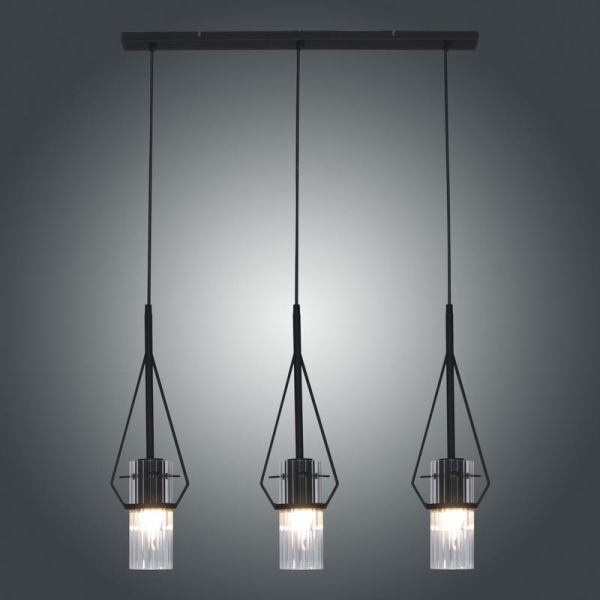 Светильник "Вираж" 231 (плафон 0016) НСБ 01-3х60-175 Е27 [ИМ] подвесной черн. Элетех 1005405278