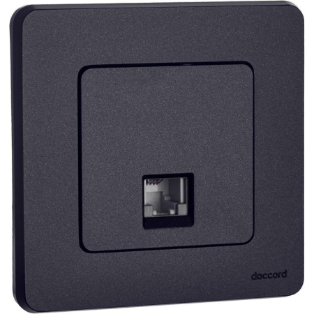 Розетка телефонная Inspiria RJ11 механизм антрацит IEK 673823